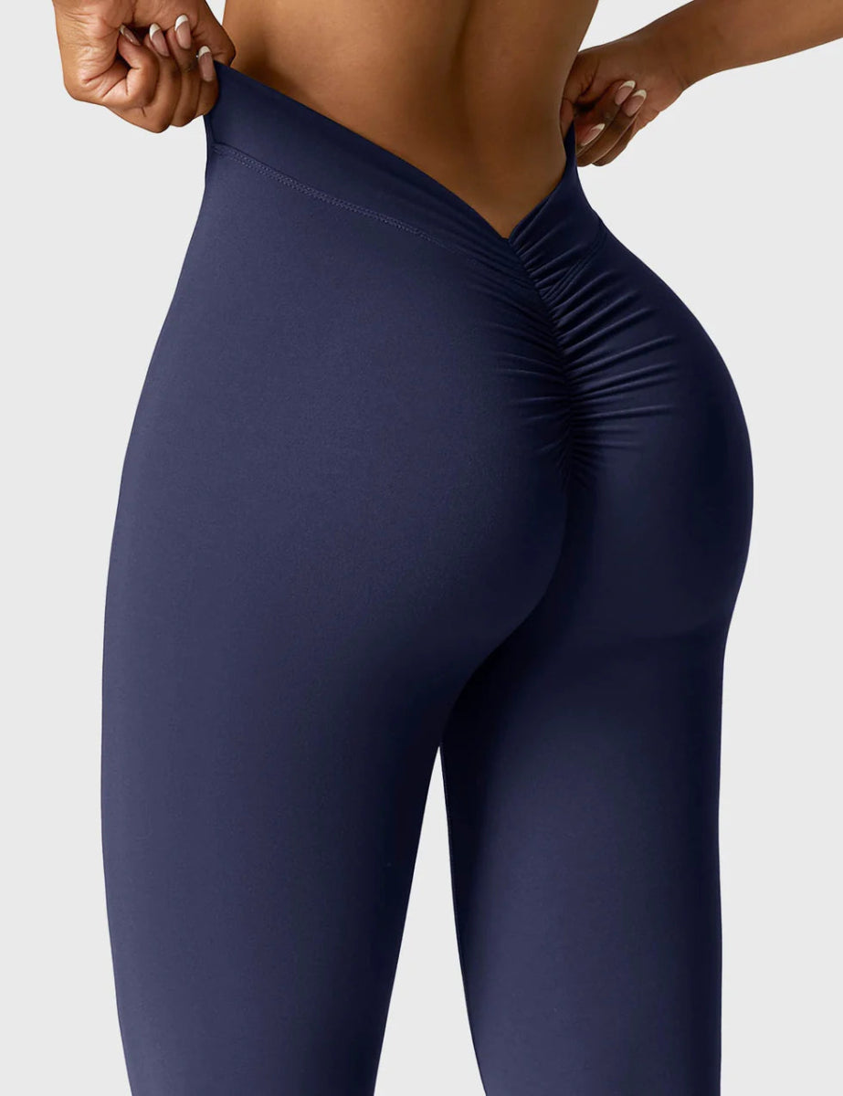 Curve® V - Back Flare Leggings – Marineblau (31,5") - LEVEFIT