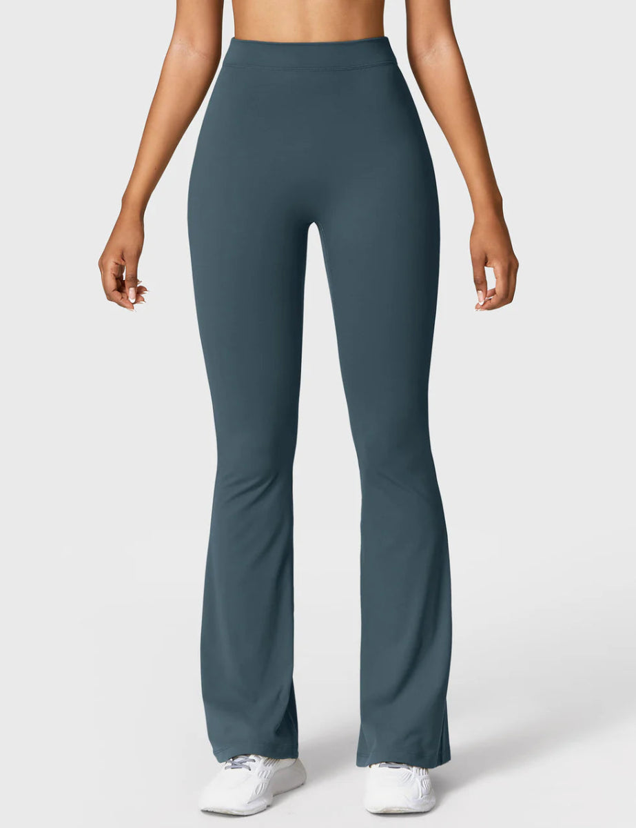 Curve® V - Back Flare Leggings – Petrolgrün (31,5") - LEVEFIT