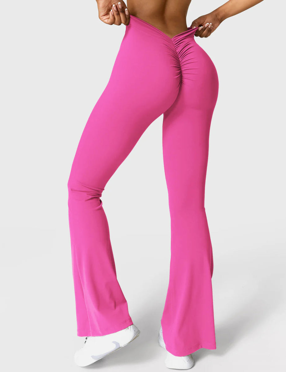 Curve® V - Back Flare Leggings – Pink (31,5") - LEVEFIT