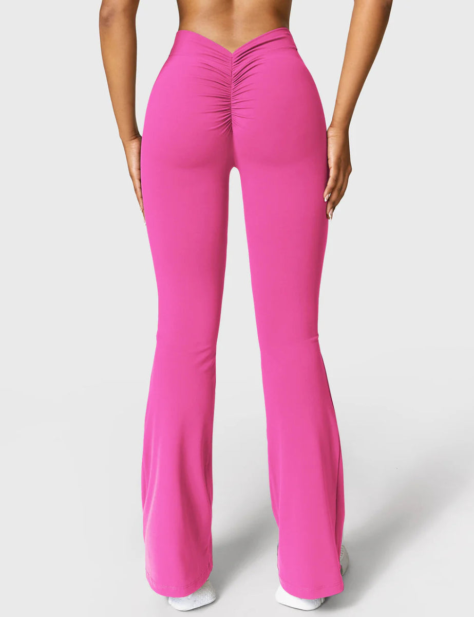 Curve® V - Back Flare Leggings – Pink (31,5") - LEVEFIT