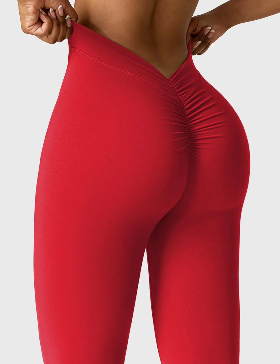 Curve® V - Back Flare Leggings – Rot (31,5") - LEVEFIT