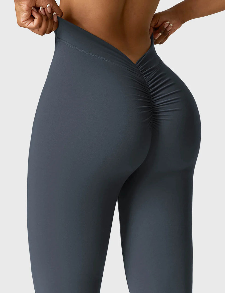 Curve® V - Back Flare Leggings – Schieferblau (31,5") - LEVEFIT