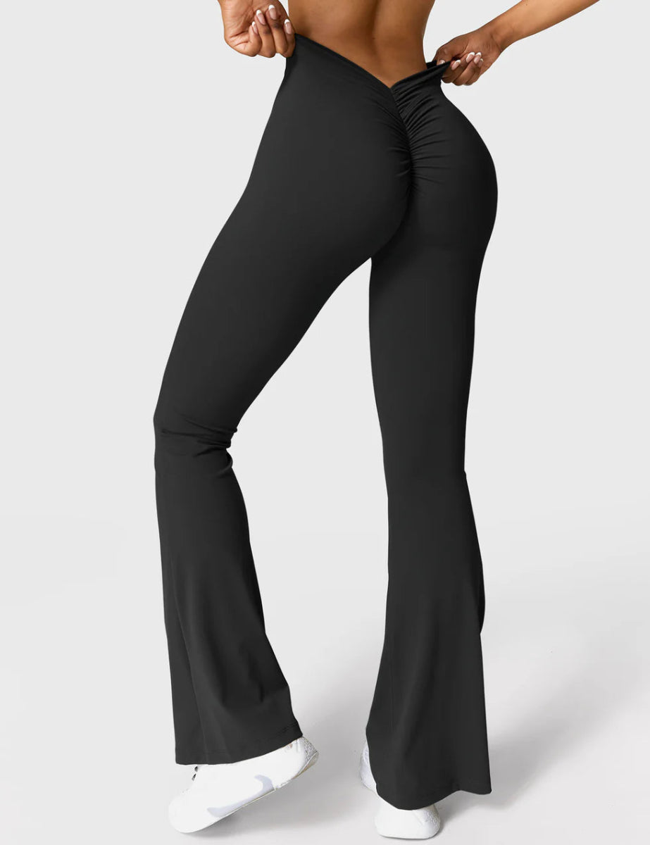 Curve® V - Back Flare Leggings – Tiefschwarz (31,5") - LEVEFIT