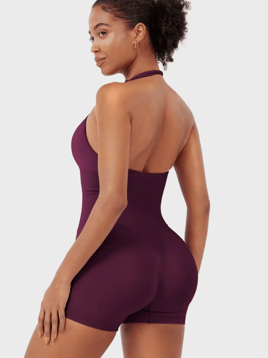 ELYSA™ Seamless Open Back Romper - LEVEFIT