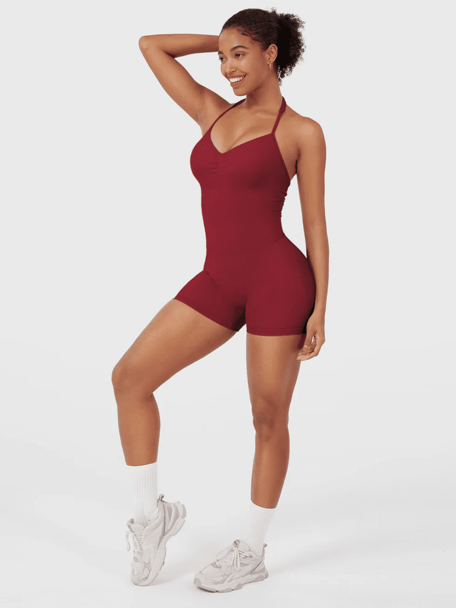 ELYSA™ Seamless Open Back Romper - LEVEFIT