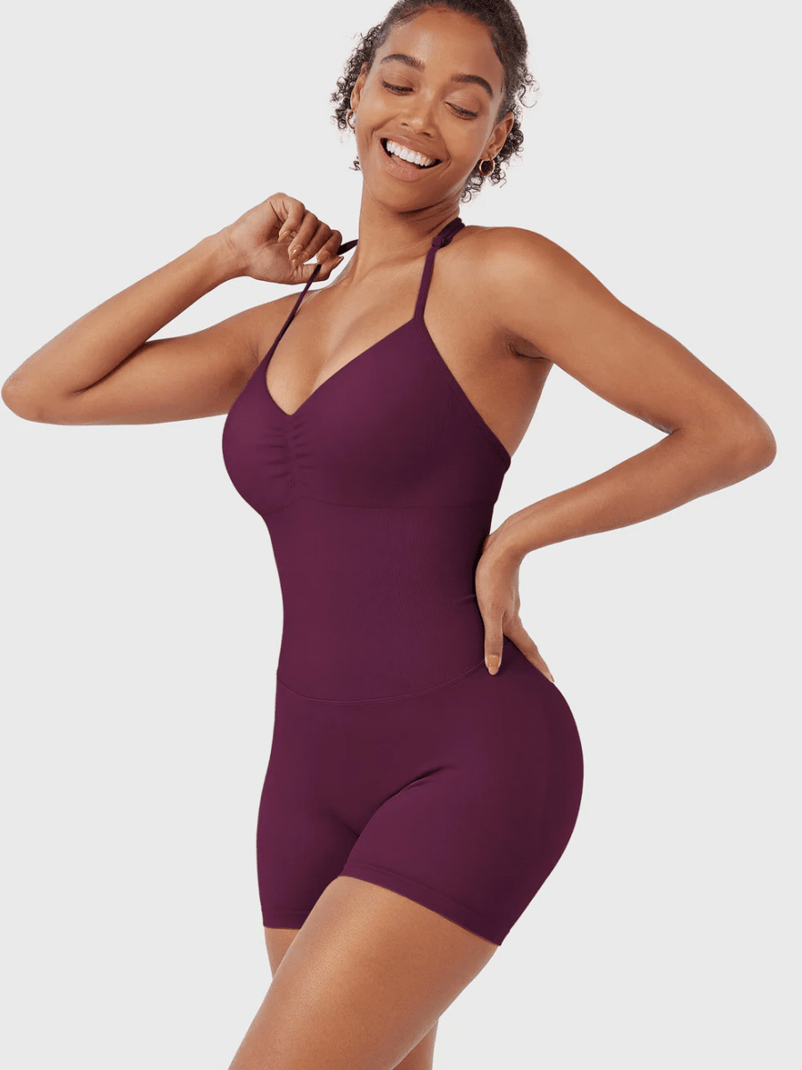 ELYSA™ Seamless Open Back Romper - LEVEFIT