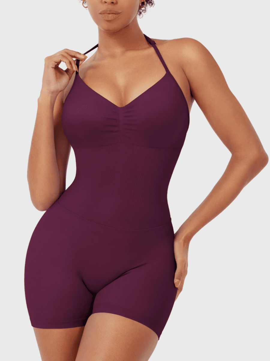 ELYSA™ Seamless Open Back Romper - LEVEFIT