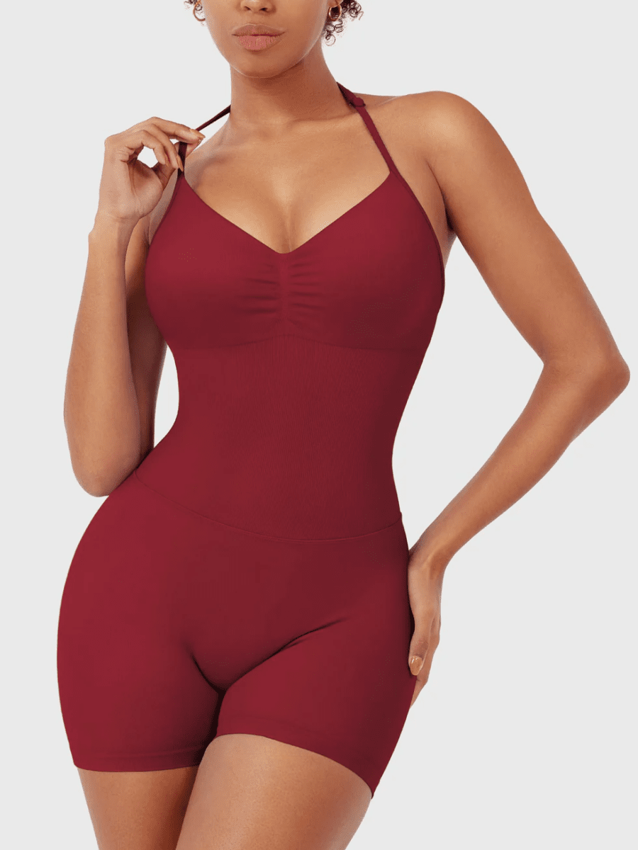 ELYSA™ Seamless Open Back Romper - LEVEFIT