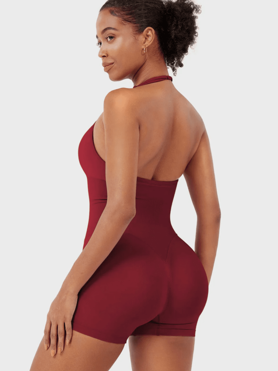 ELYSA™ Seamless Open Back Romper - LEVEFIT