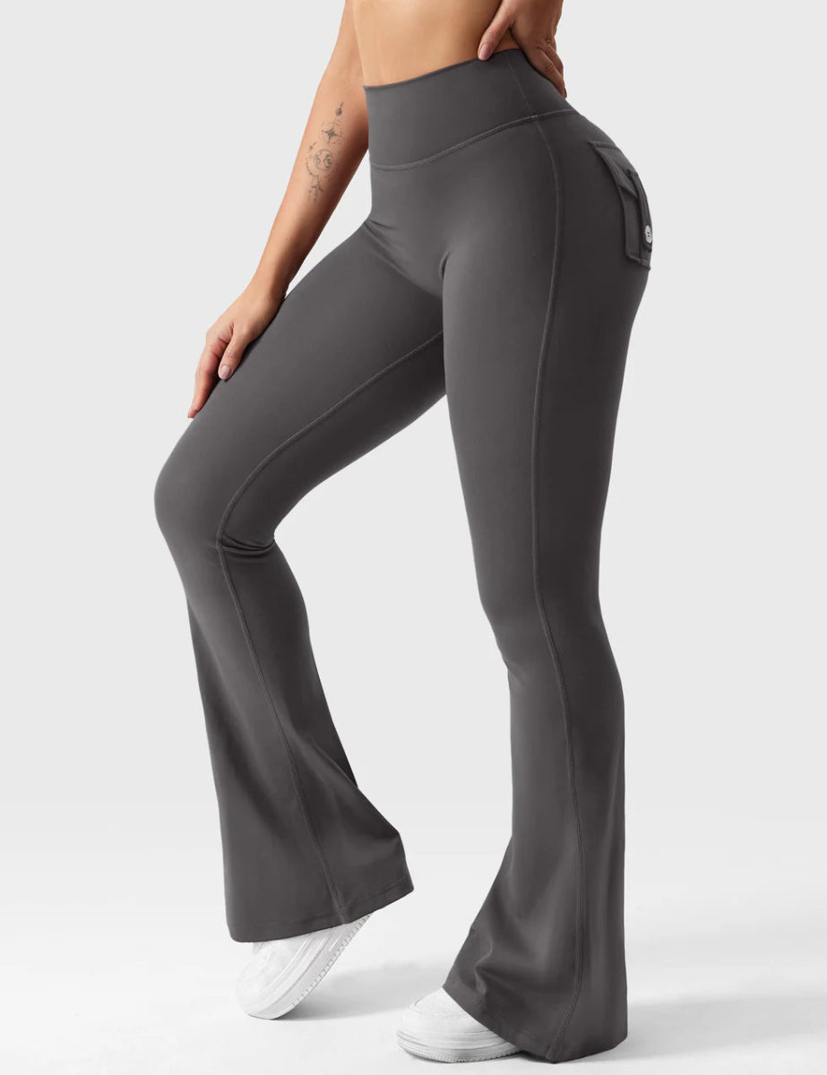 Flow® Flare Leggings – Graphite - LEVEFIT