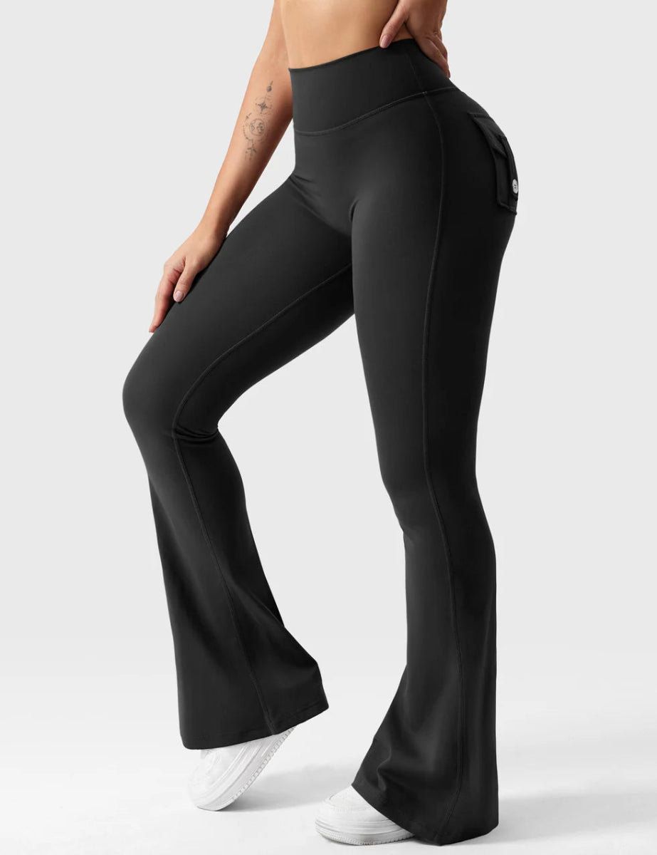Flow® Flare Leggings – Schwarz - LEVEFIT