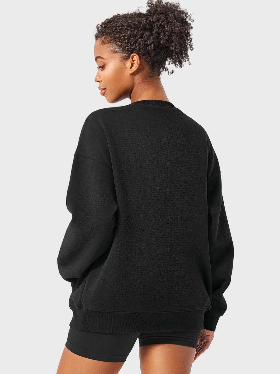 LeveFit™ AURA Oversized Fleece Sweatshirt – Schwarz - LEVEFIT