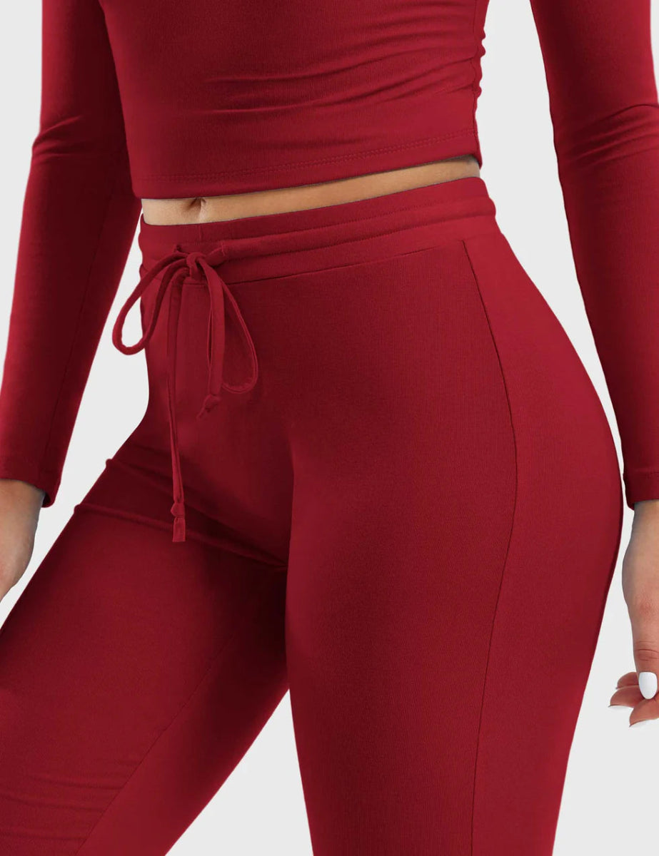 LeveFit™ AvaSoft loungeset - kersenrood - LEVEFIT