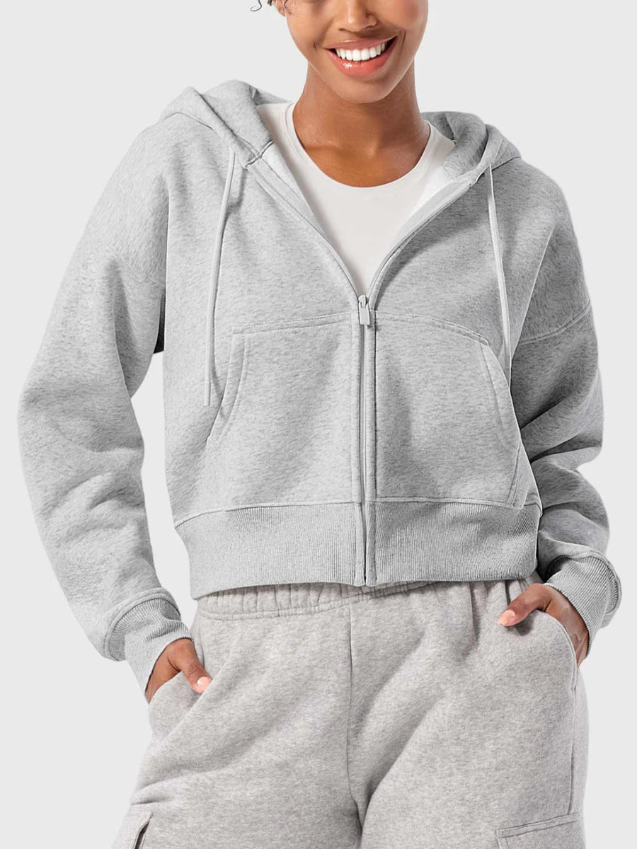 LeveFit™ CloudZip Hoodie – Hellgrau - LEVEFIT