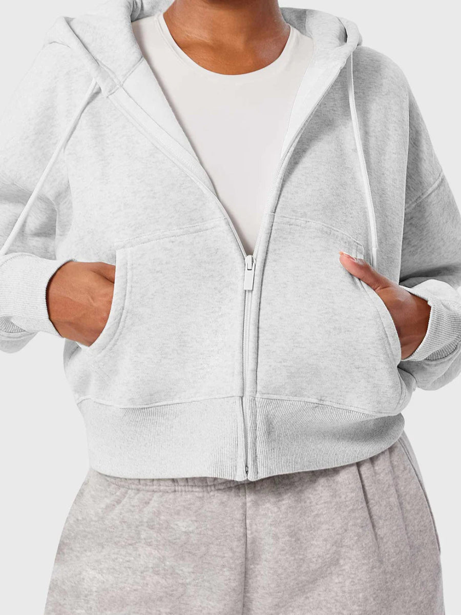 LeveFit™ CloudZip Hoodie – Hellgrau - LEVEFIT