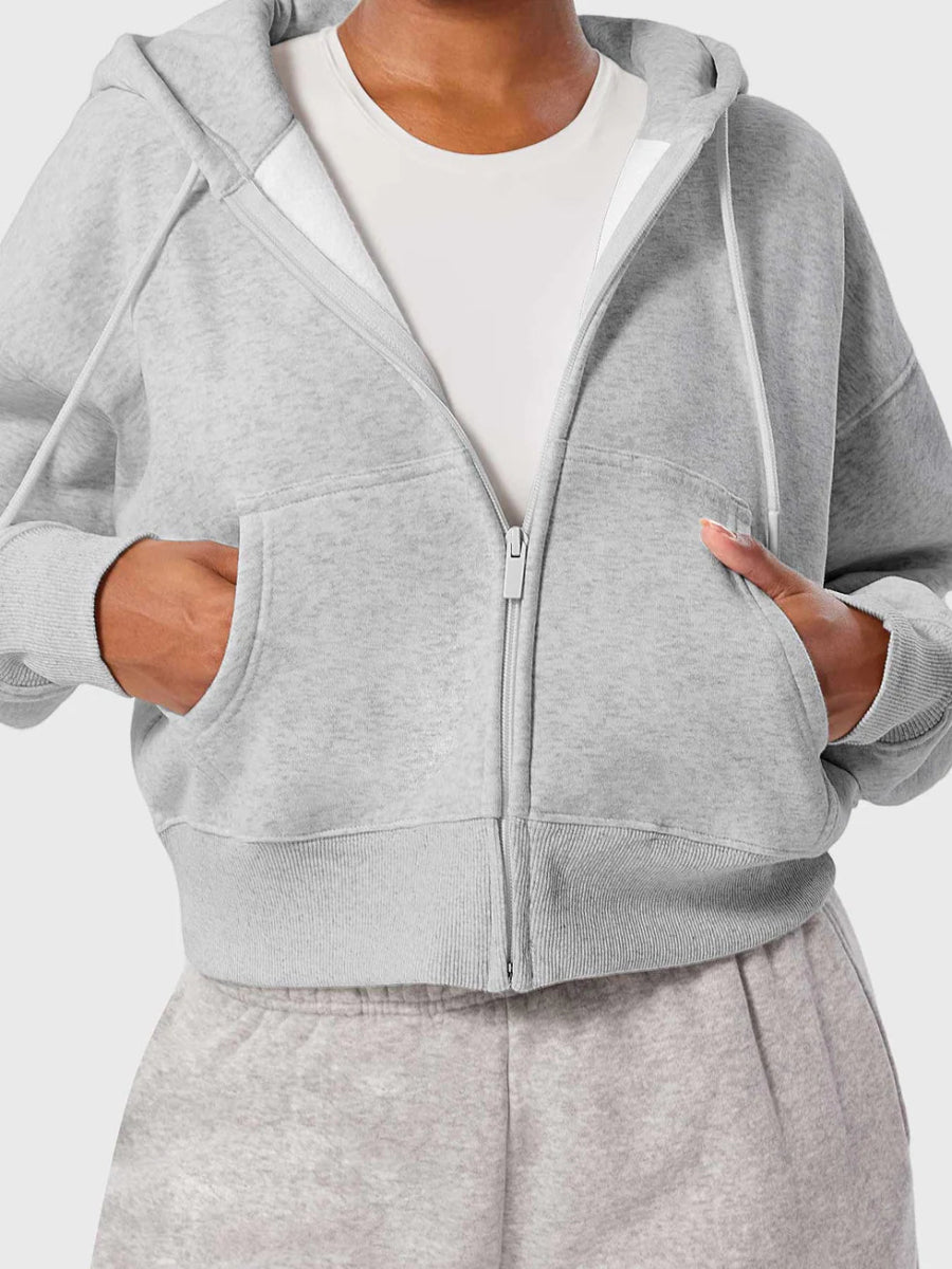 LeveFit™ CloudZip Hoodie – Hellgrau - LEVEFIT