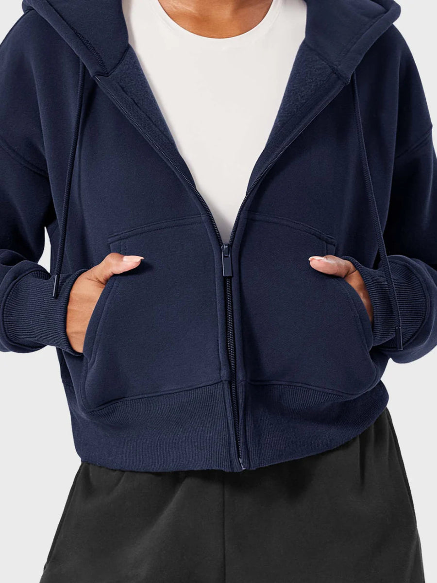 LeveFit™ CloudZip Hoodie – Navy Blau - LEVEFIT