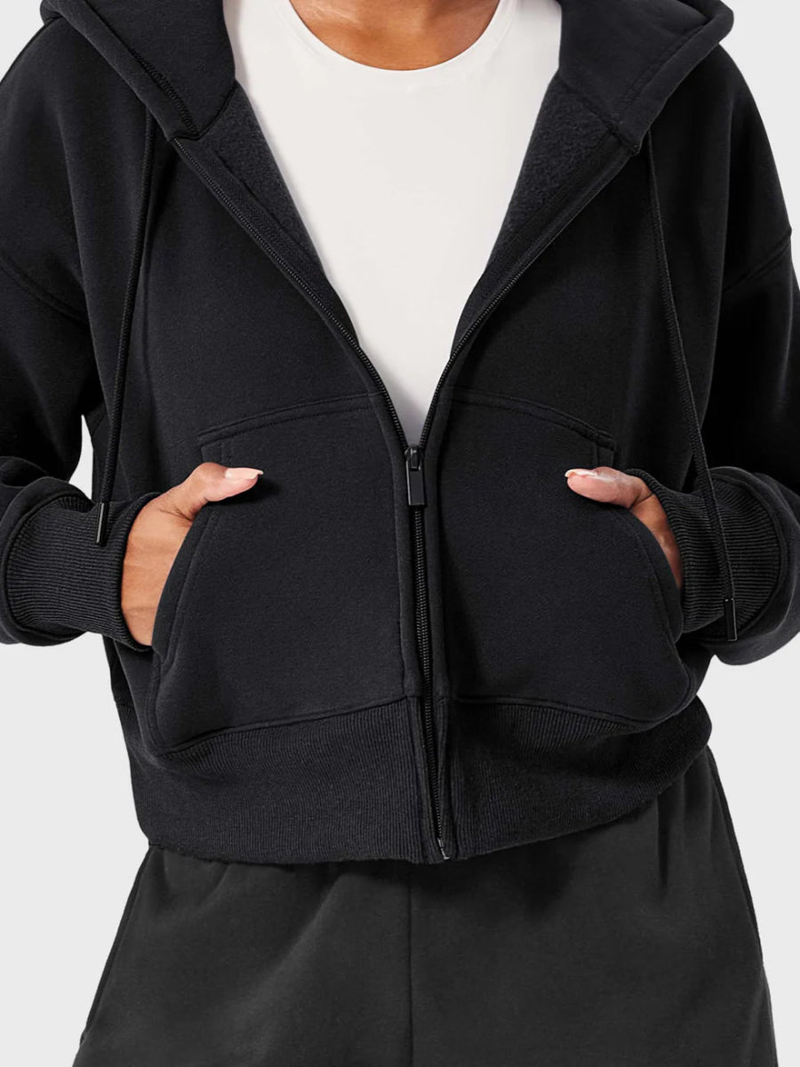 LeveFit™ CloudZip Hoodie – Schwarz - LEVEFIT