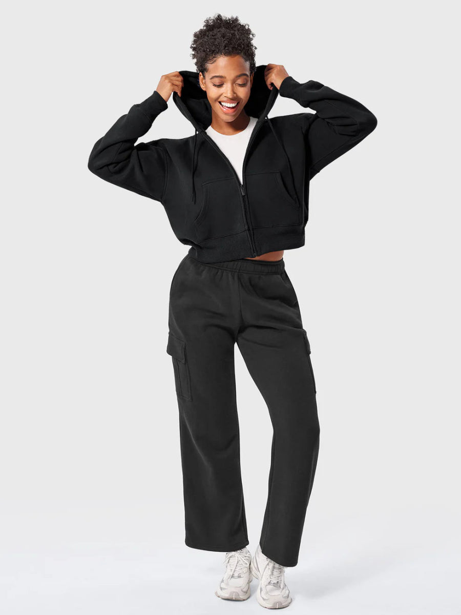 LeveFit™ CloudZip Hoodie – Schwarz - LEVEFIT