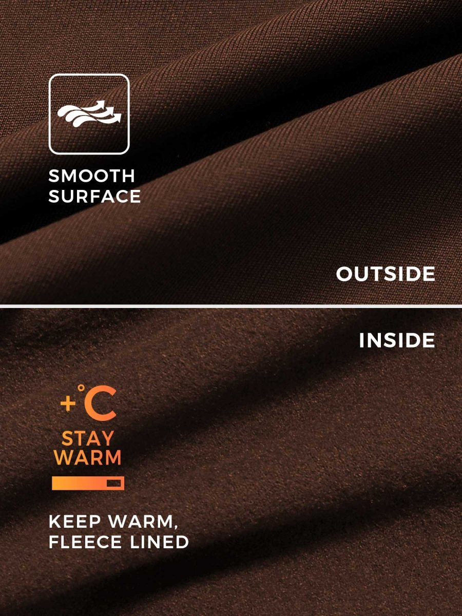 Levefit Kaffee Fleece Langarm Reißverschluss Jumpsuit - LEVEFIT