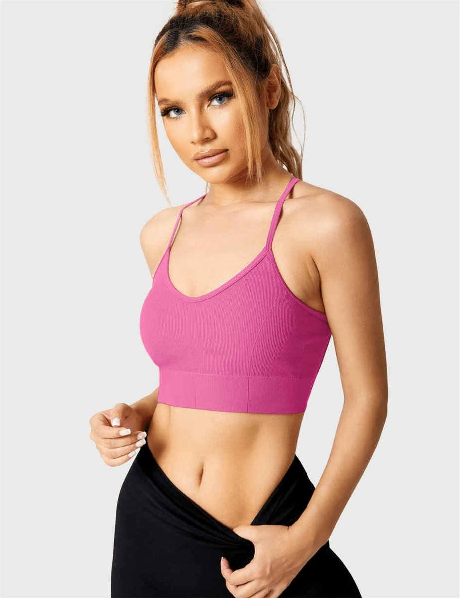 LeveFit™ LUMEA Crossback Top – Rosa - LEVEFIT
