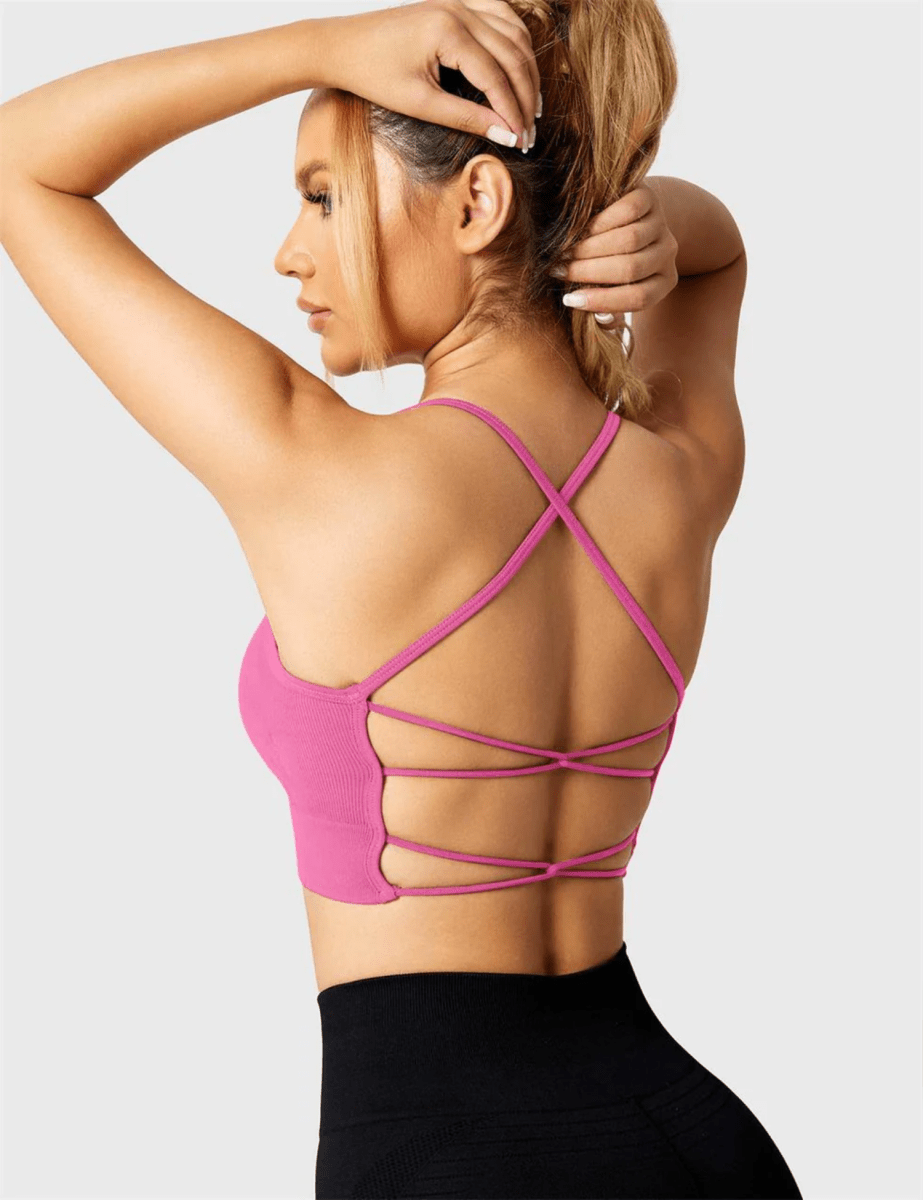 LeveFit™ LUMEA Crossback Top – Rosa - LEVEFIT