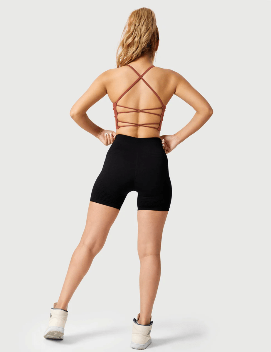 LeveFit™ LUMEA Crossback Top – Rostrot - LEVEFIT