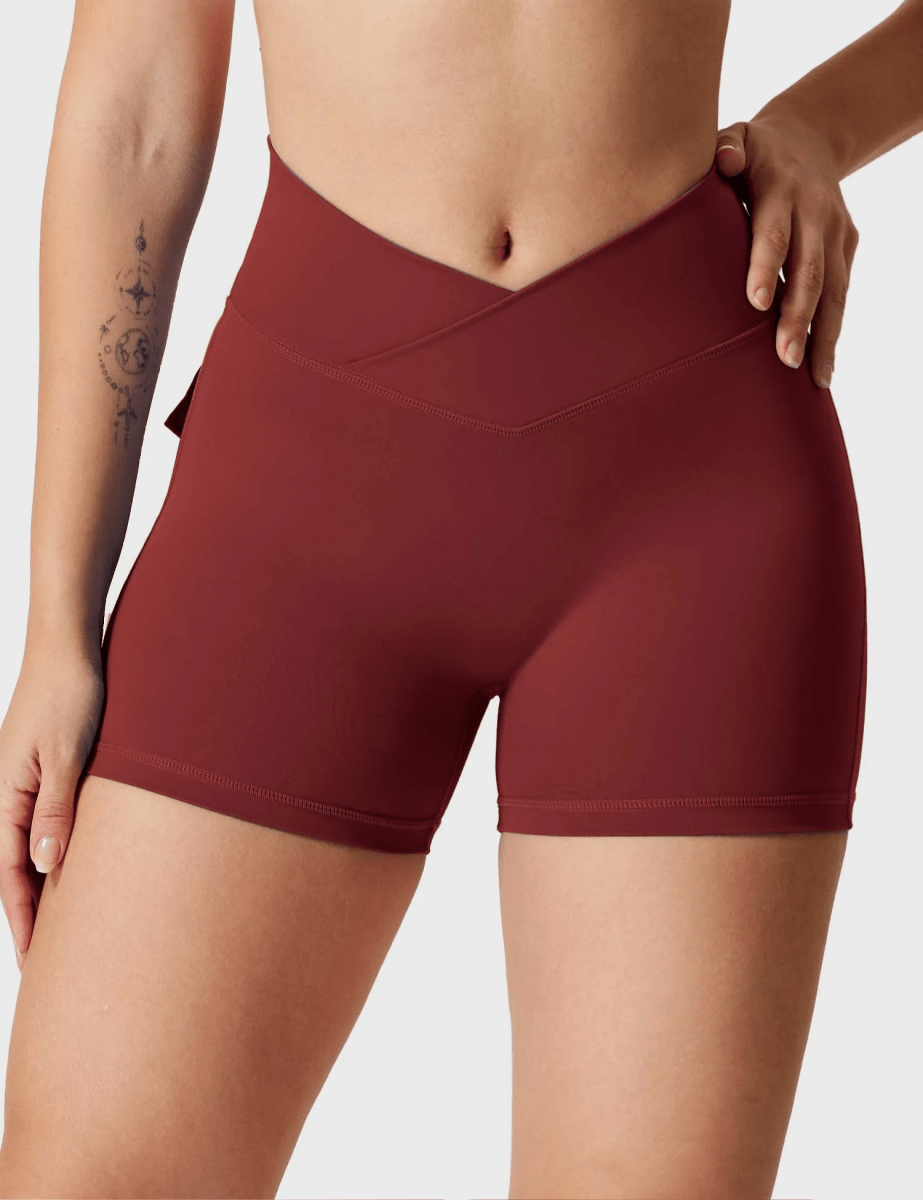 LeveFit™ MILLA Shorts 4.5" – Burgundy Red - LEVEFIT