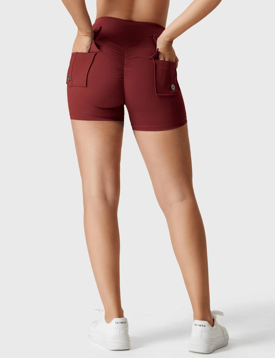 LeveFit™ MILLA Shorts 4.5" – Burgundy Red - LEVEFIT