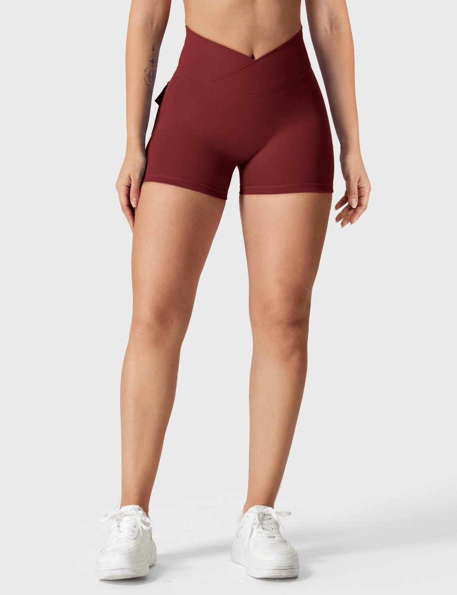 LeveFit™ MILLA Shorts 4.5" – Burgundy Red - LEVEFIT