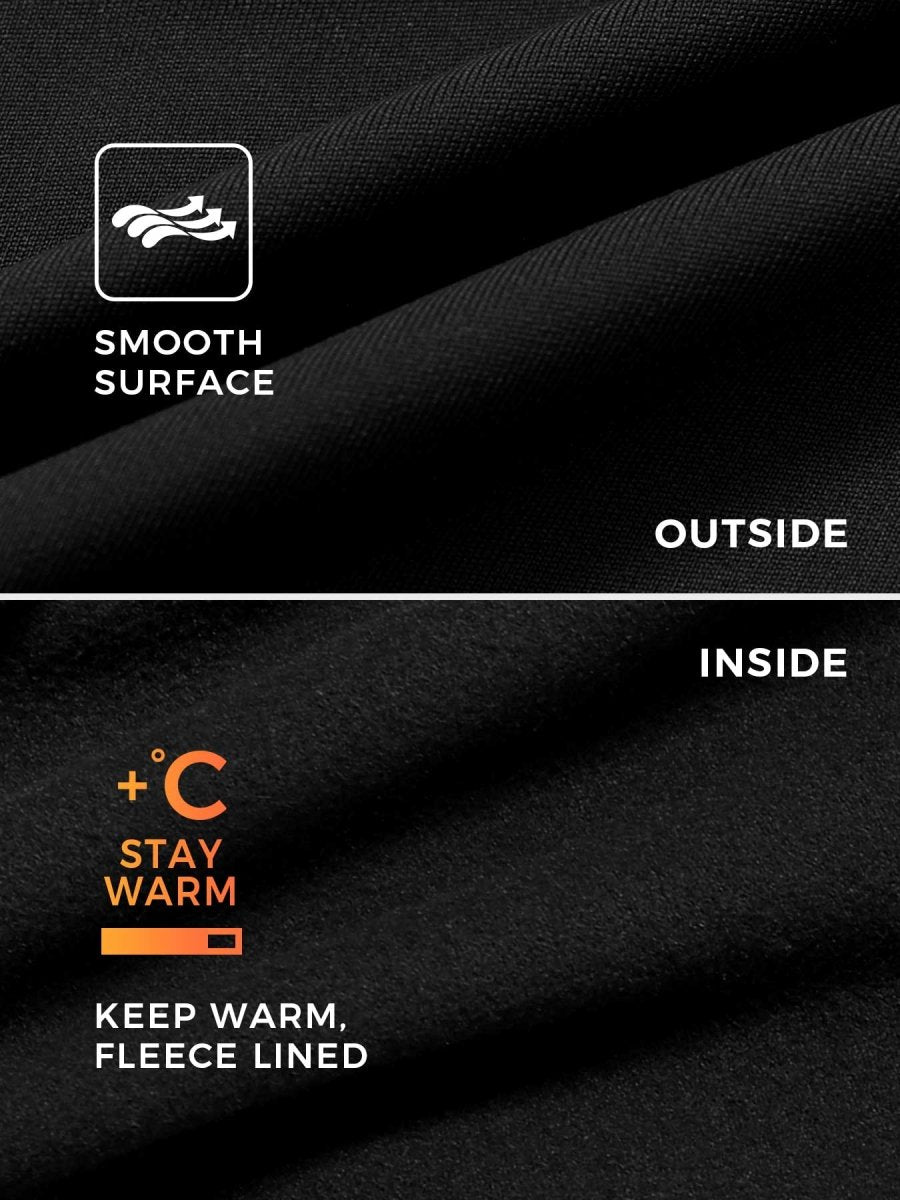 Levefit Schwarz Fleece Langarm Reißverschluss Jumpsuit - LEVEFIT