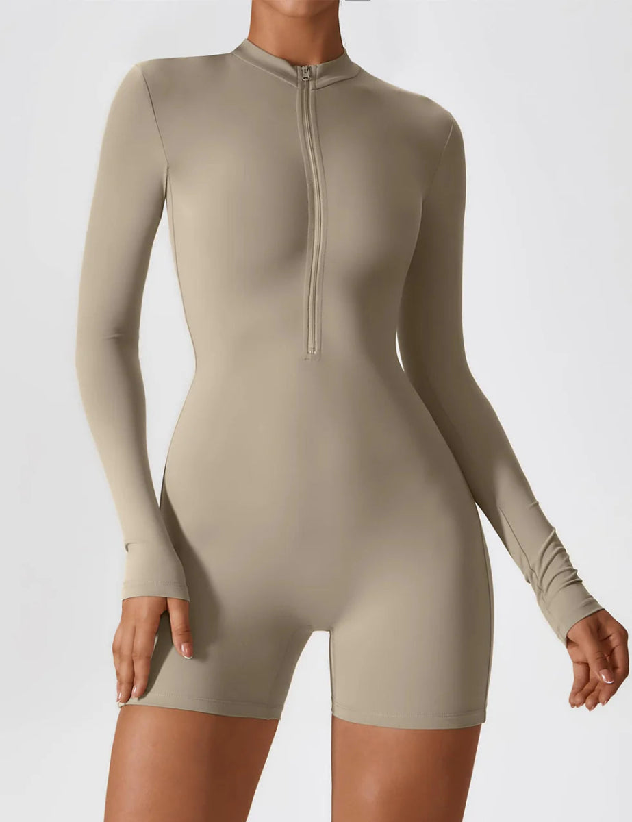 LUMINA™ Softline Zip Romper – Maniche lunghe - LEVEFIT