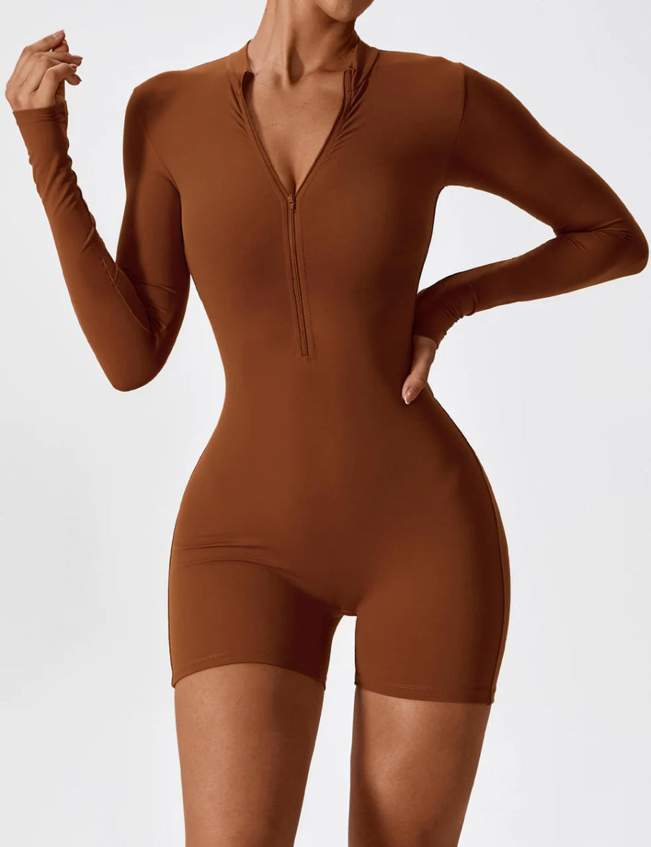 LUMINA™ Softline Zip Romper – Long Sleeve - LEVEFIT