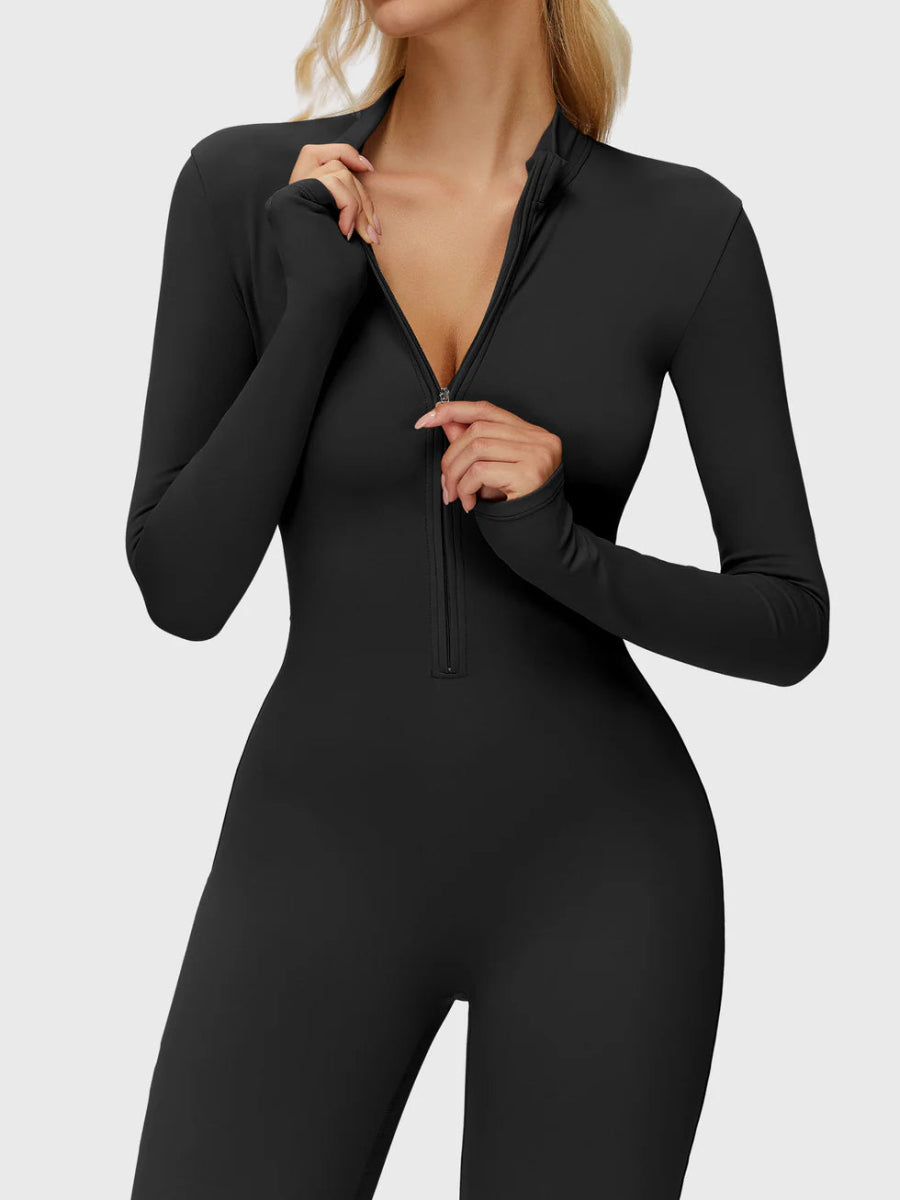 Silhouette Flare Zip Jumpsuit - LEVEFIT