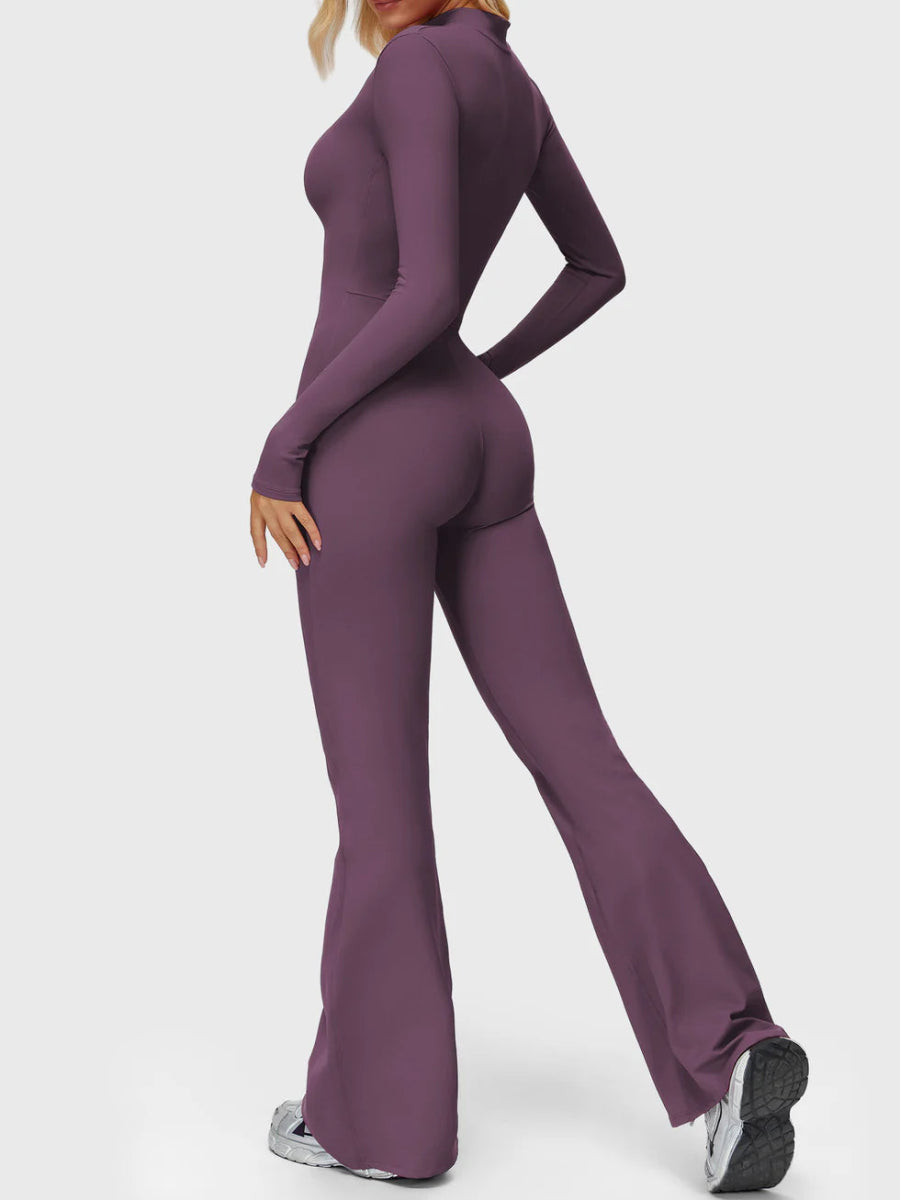 Silhouette Flare Zip Jumpsuit - LEVEFIT