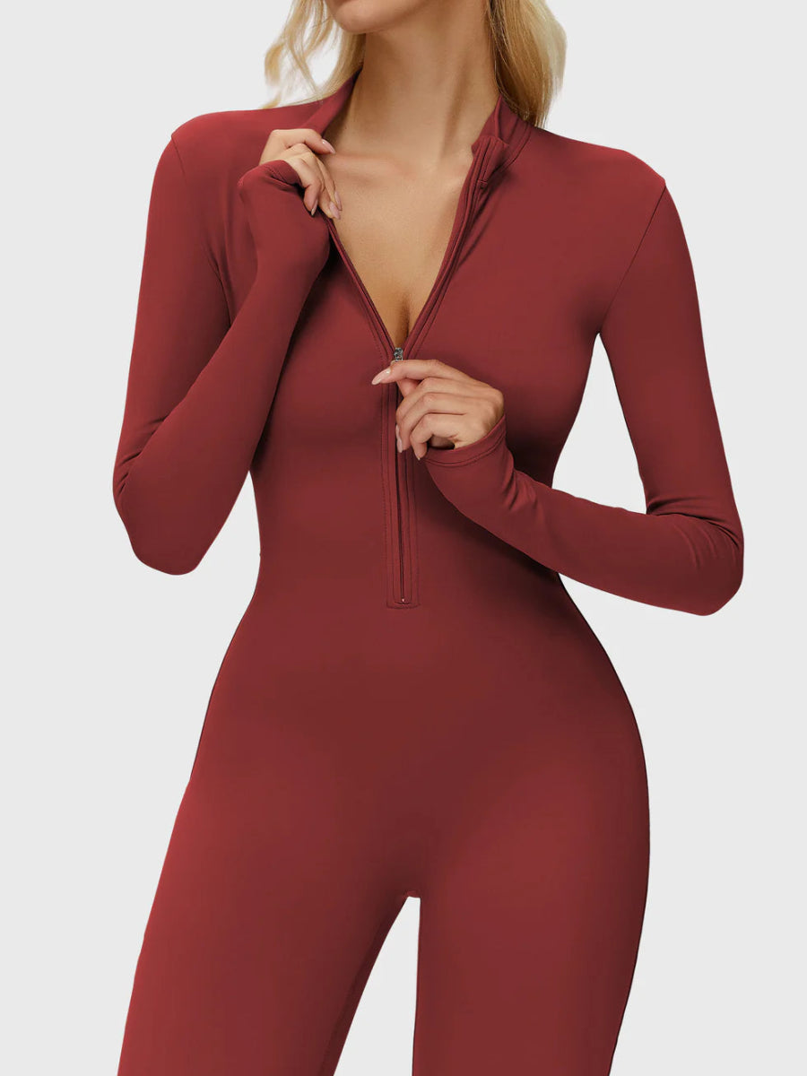 Silhouette Flare Zip Jumpsuit - LEVEFIT