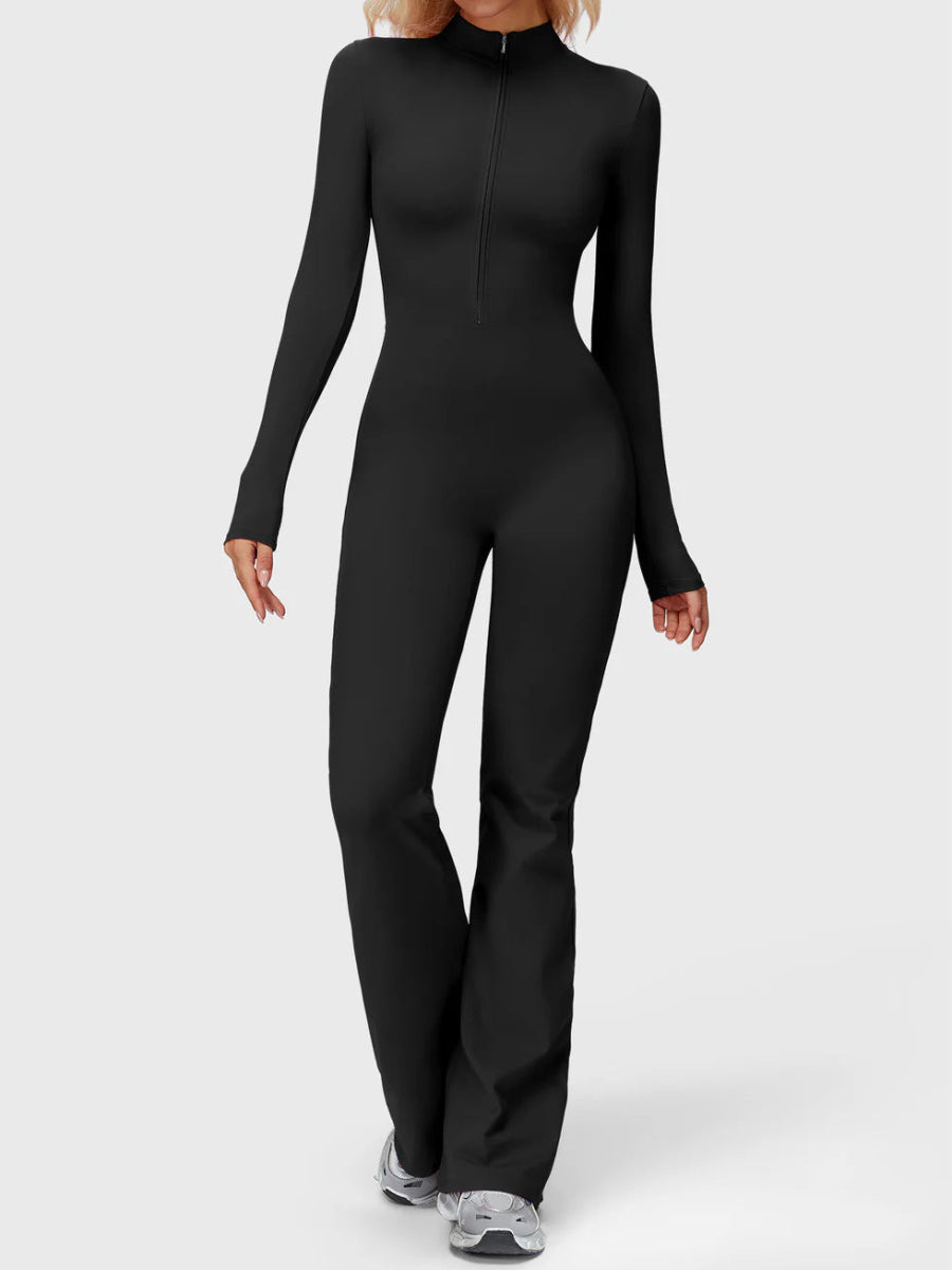 Silhouette Flare Zip Jumpsuit - LEVEFIT
