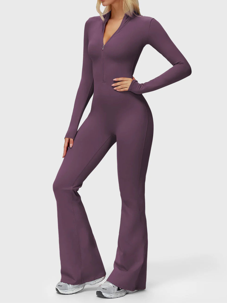 Silhouette Flare Zip Jumpsuit - LEVEFIT
