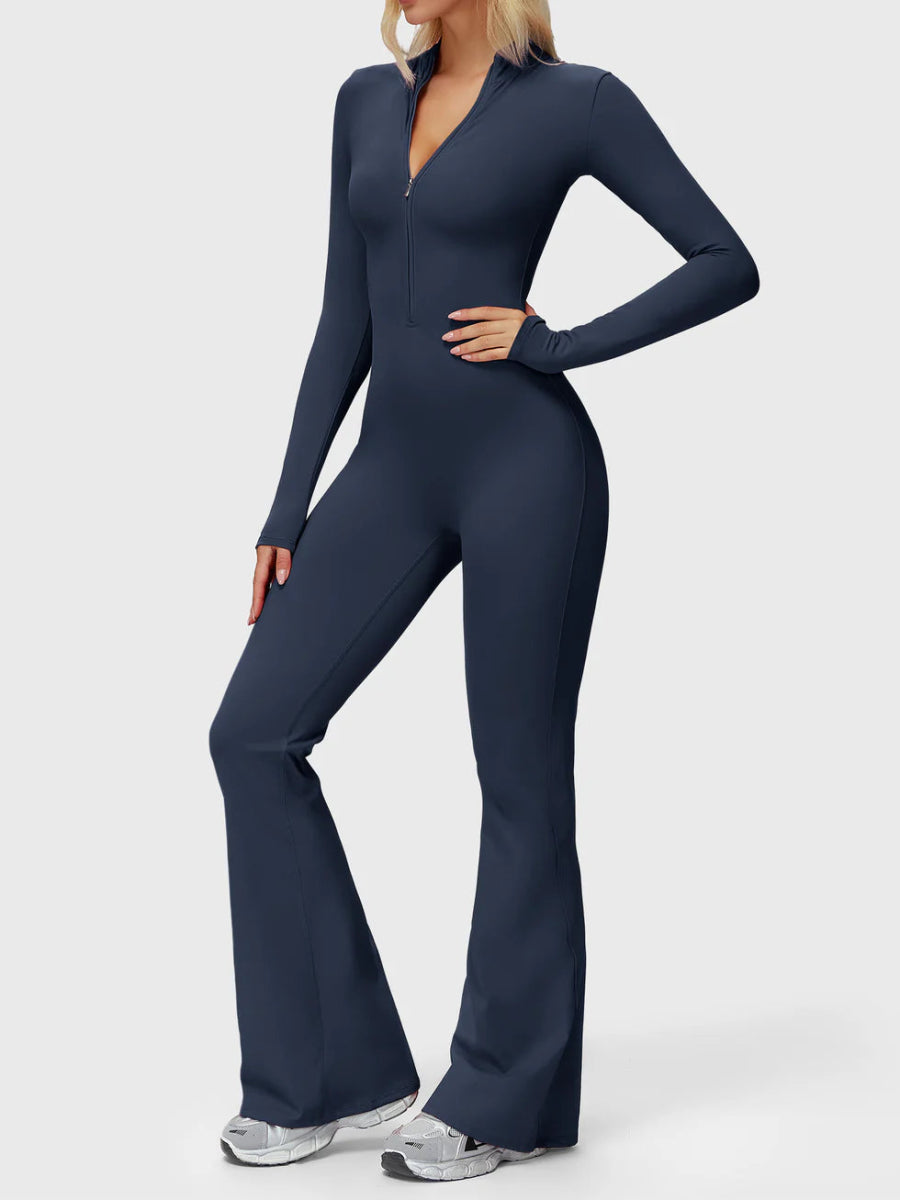Silhouette Flare Zip Jumpsuit - LEVEFIT