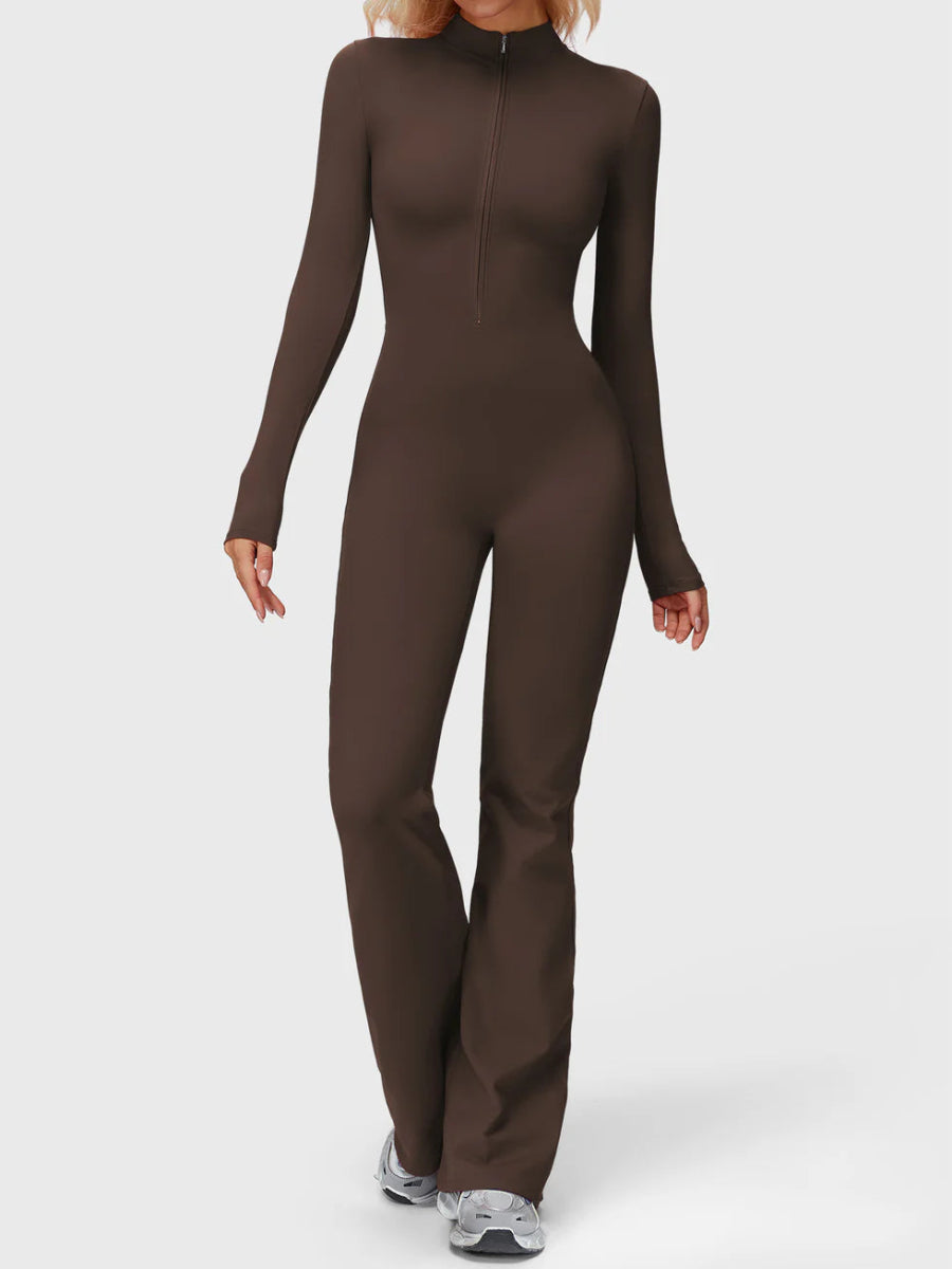 Silhouette Flare Zip Jumpsuit - LEVEFIT