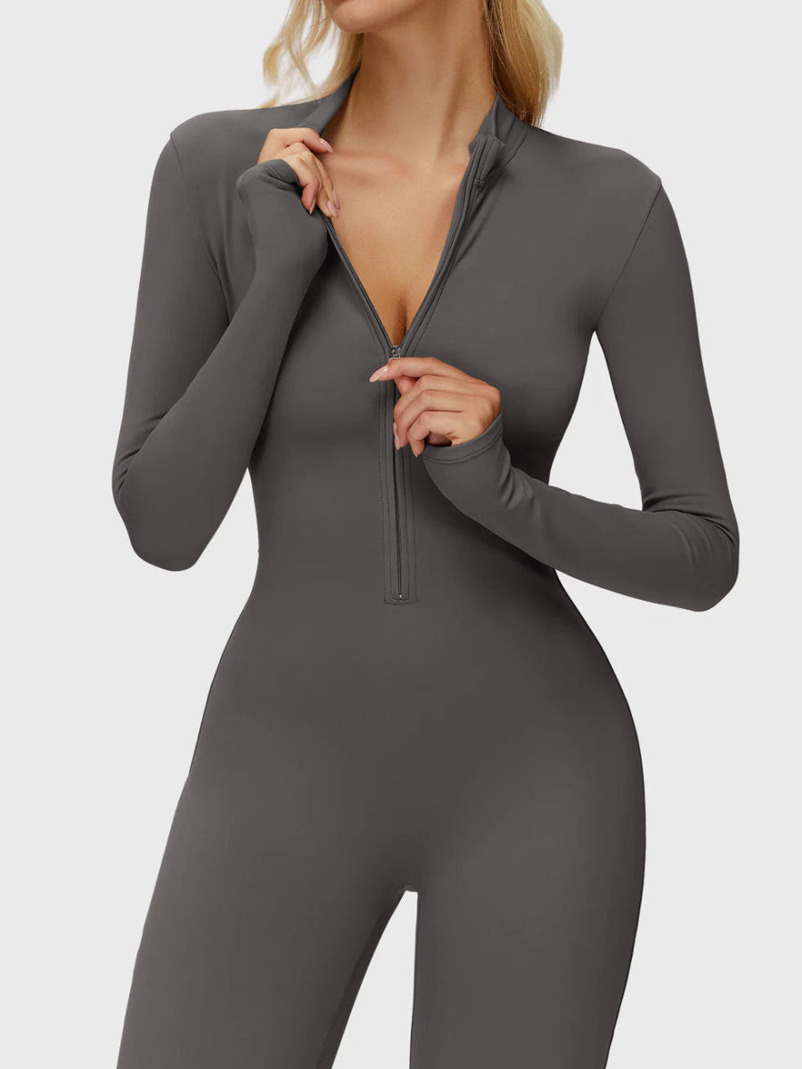 Silhouette Flare Zip Jumpsuit - LEVEFIT