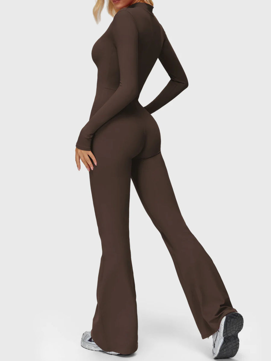 Silhouette Flare Zip Jumpsuit - LEVEFIT