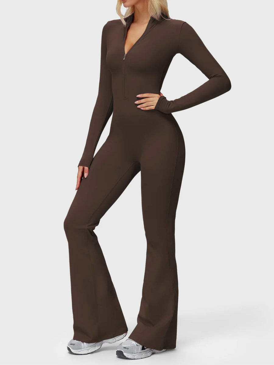 Silhouette Flare Zip Jumpsuit - LEVEFIT