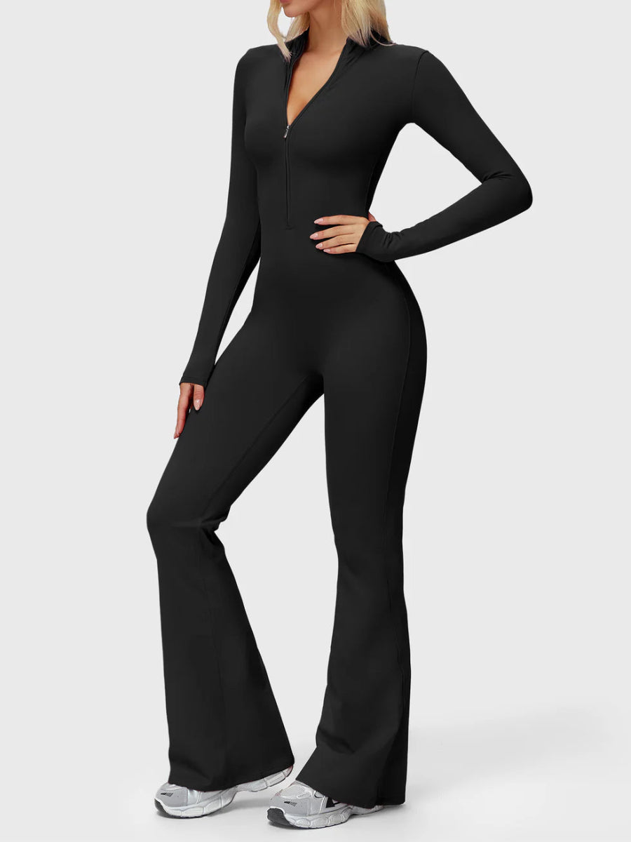 Silhouette Flare Zip Jumpsuit - LEVEFIT
