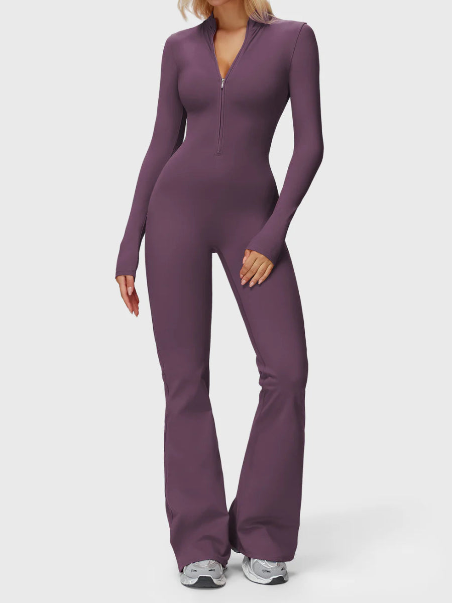 Silhouette Flare Zip Jumpsuit - LEVEFIT