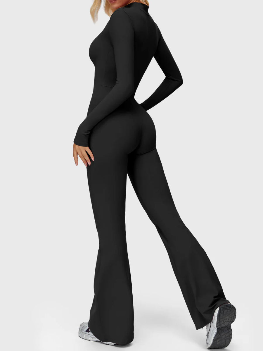 Silhouette Flare Zip Jumpsuit - LEVEFIT