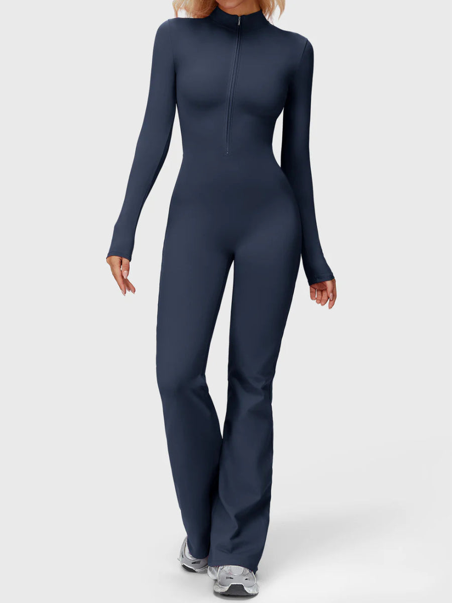 Silhouette Flare Zip Jumpsuit - LEVEFIT