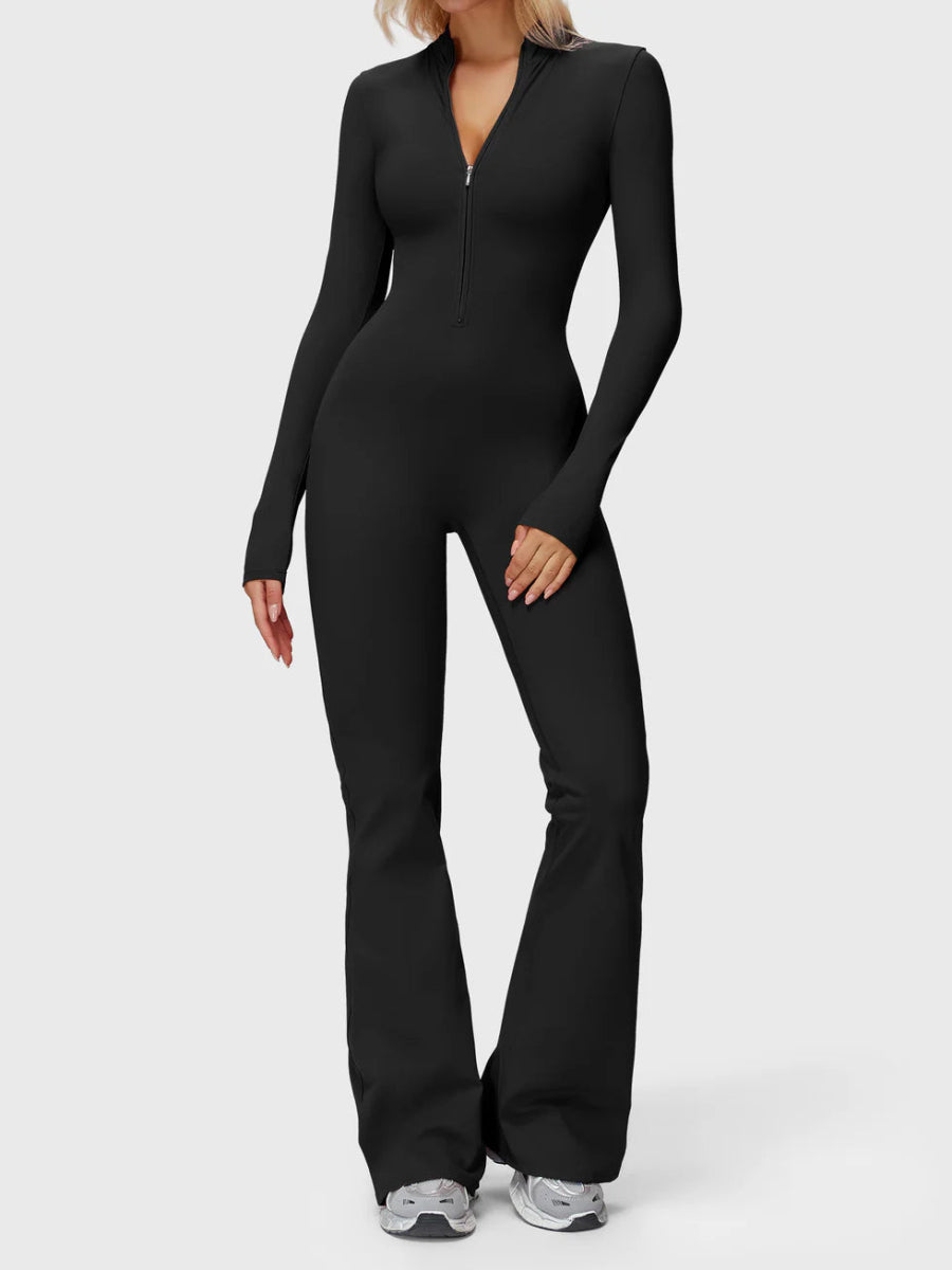 Silhouette Flare Zip Jumpsuit - LEVEFIT
