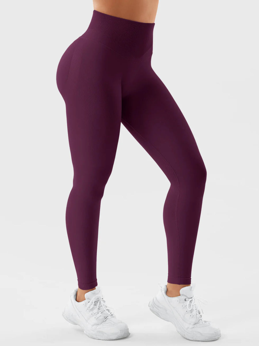 SilkFit® Seamless Sculpt Leggings – Burgunderrot (23,6") - LEVEFIT