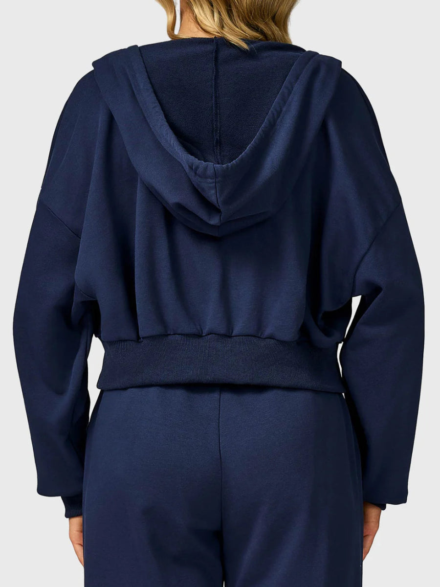 Felpa con cappuccio corta VÉRA™ – Blu intenso - LEVEFIT